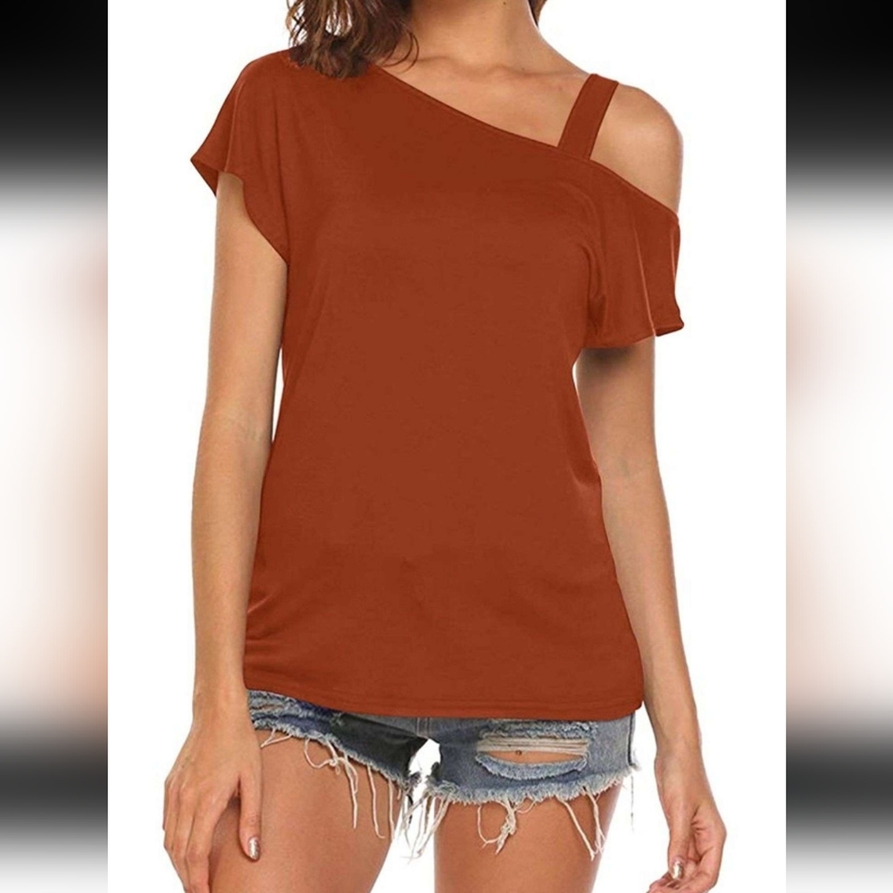 NWT Women's Casual Off The Shoulder Tops Short Sleeve T Shirts